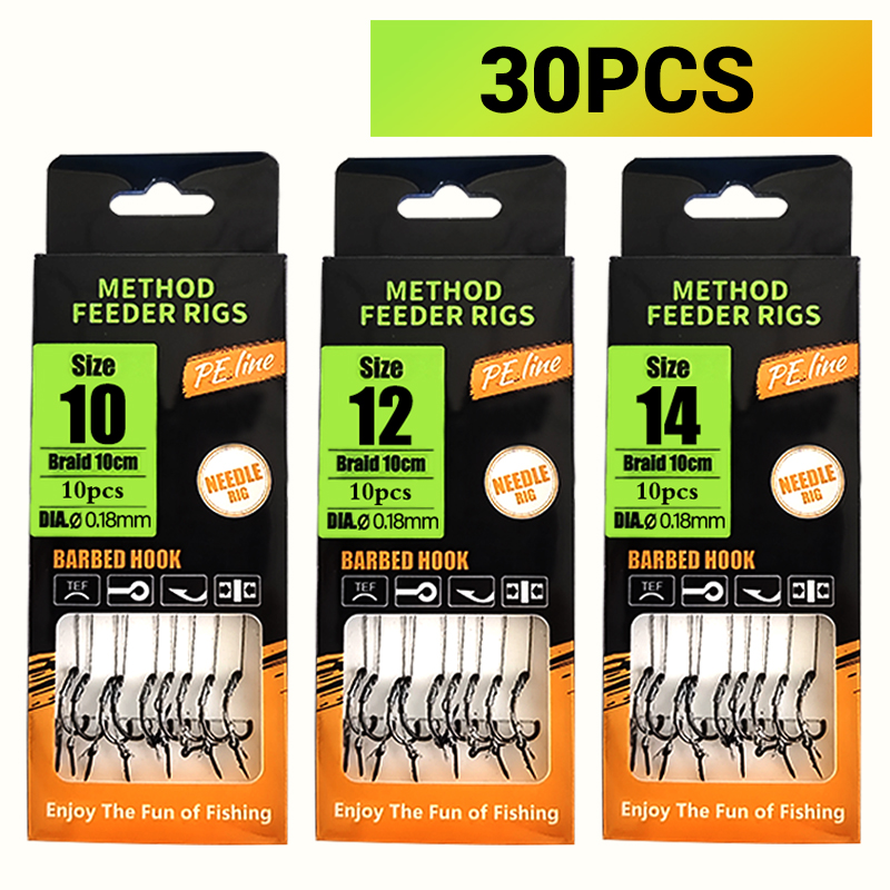 Fishing Hook Barbless - Sazan Balıkçılığı Takımları Önceden Bağlanmış, Method