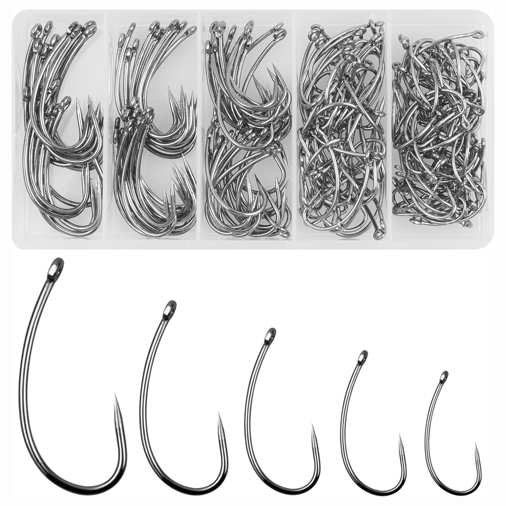 Fishing Hook Barbless - 180 adet Barbless balıkçılık kancalar takımı