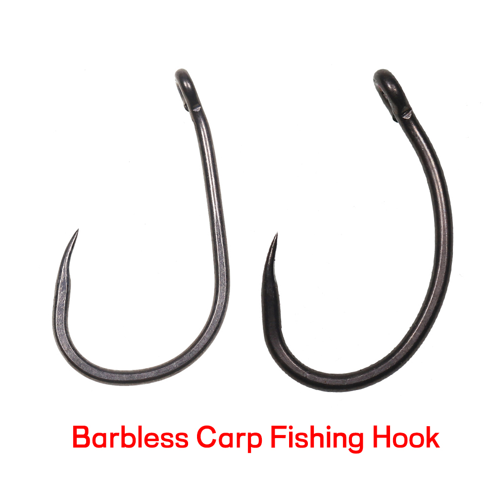Fishing Hook Barbless - 50 adet mat siyah sazan balıkçılığı