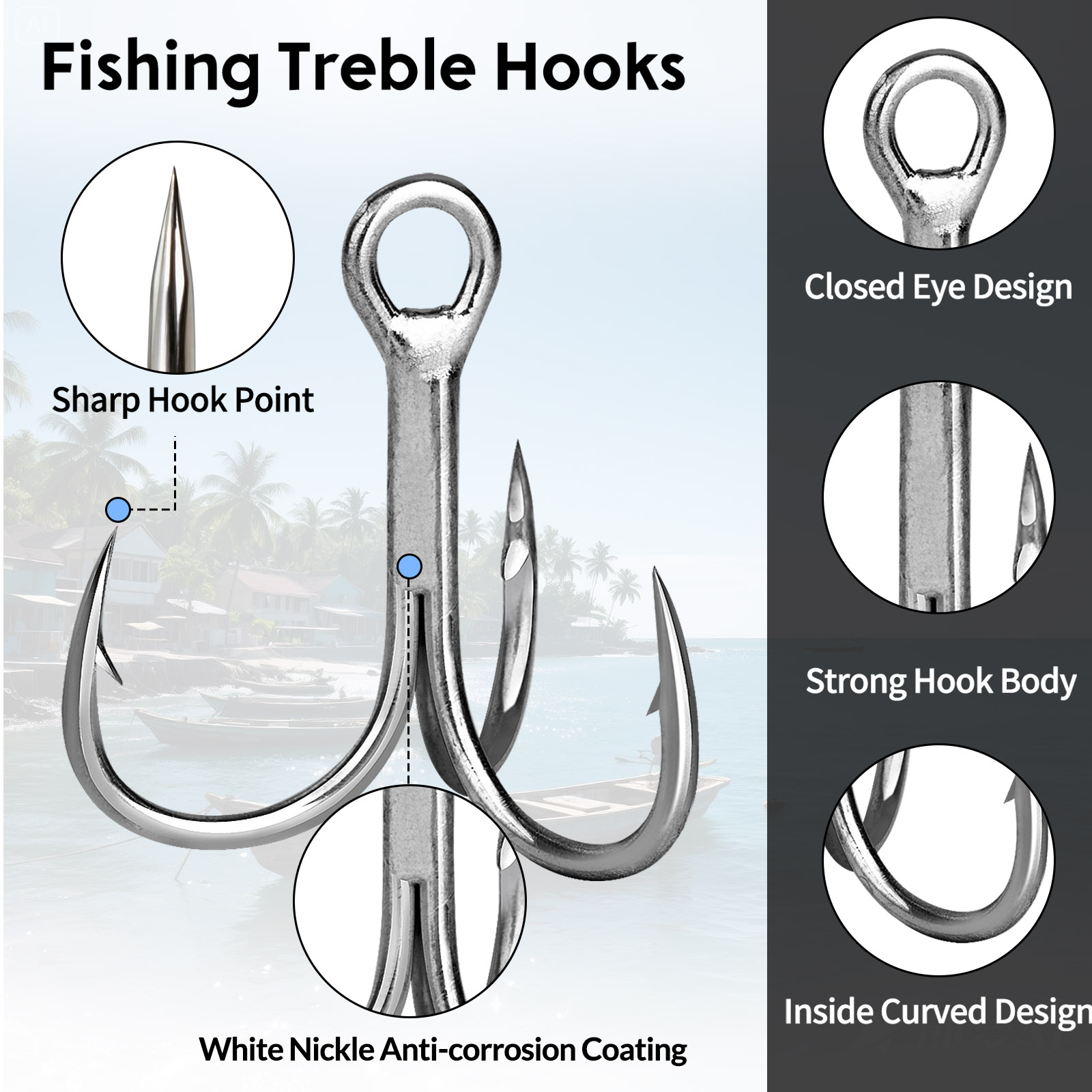 9KM Tuzlu Su Üçlü İğneler 3X G - Fishing Hook Offset incelemesi ve fiyatı